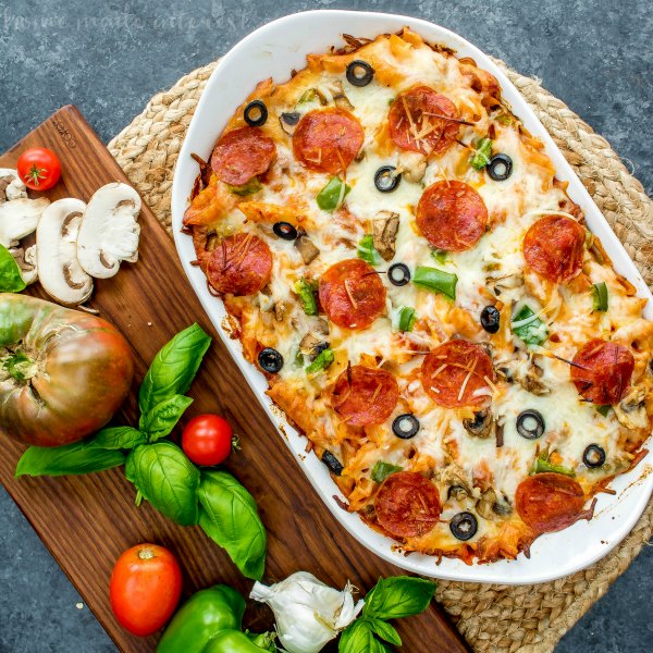 image of casserole pizza dish